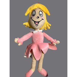 Dr. Seuss Cindy Lou Who Plush Doll 14.5" Pink Dress By Franco Manufacturing